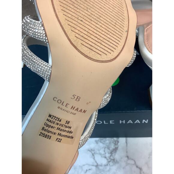 Cole Haan Womens 5B All Over Crystal Adella Sandals 65 Sandals Block Heel LB7-17 - Picture 6 of 8